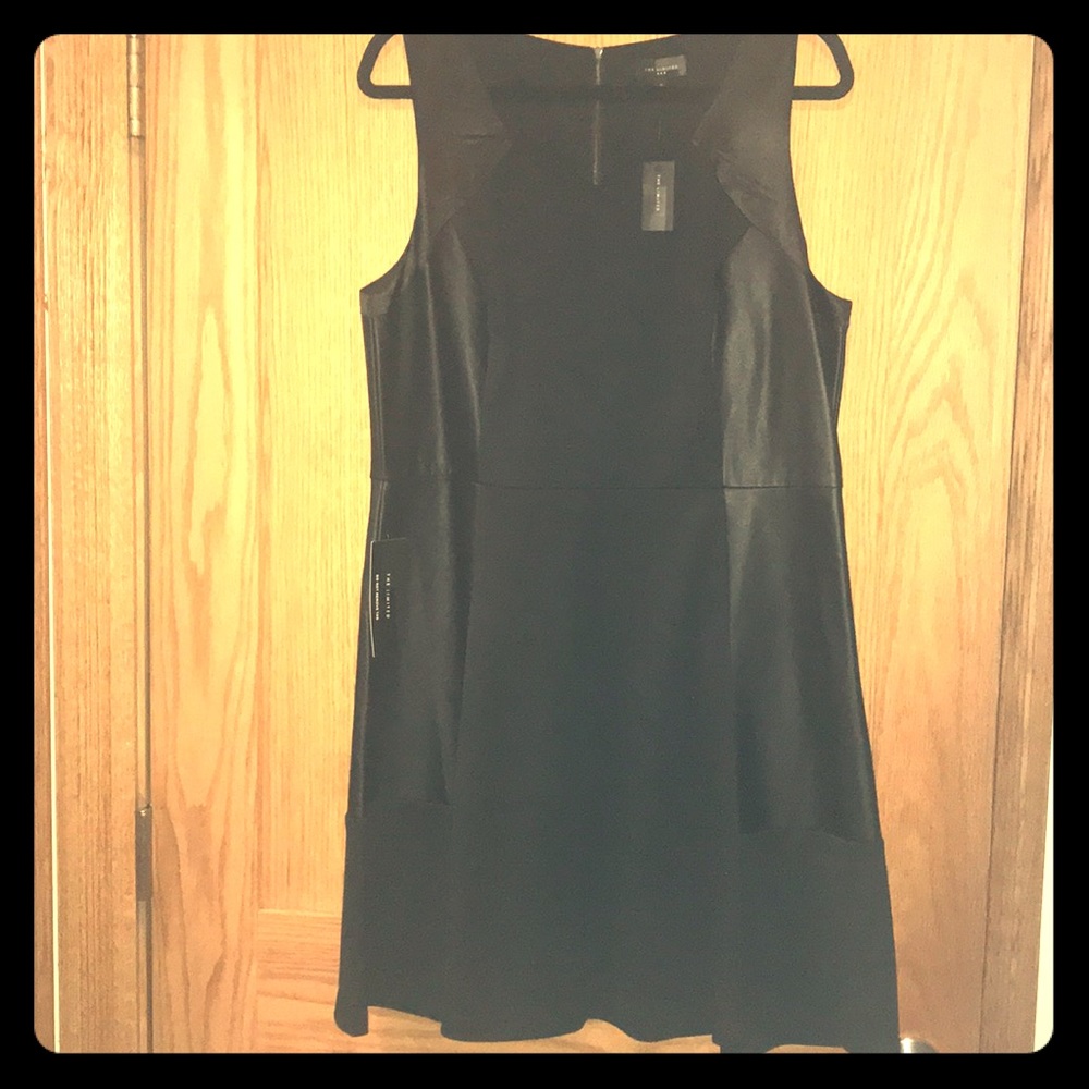The Limited | LBD w/ Faux Leather & Silk-Like Sleeves | XL | NWT